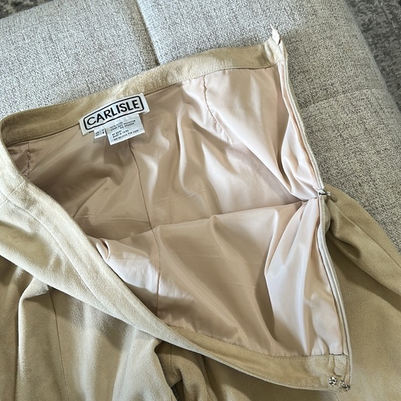 CARLISLE SUEDE ,CREAM, SOFT, FULLY LINED PANTS, SIZE 4 - Picture 4 of 14